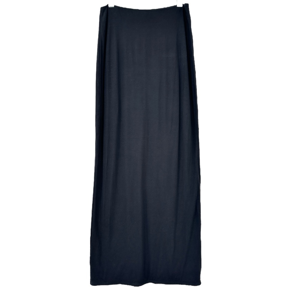 TROIS Kendall Skirt - Black Jersey Knit High Back Slit Midi Skirt sz S - Picture 3 of 12